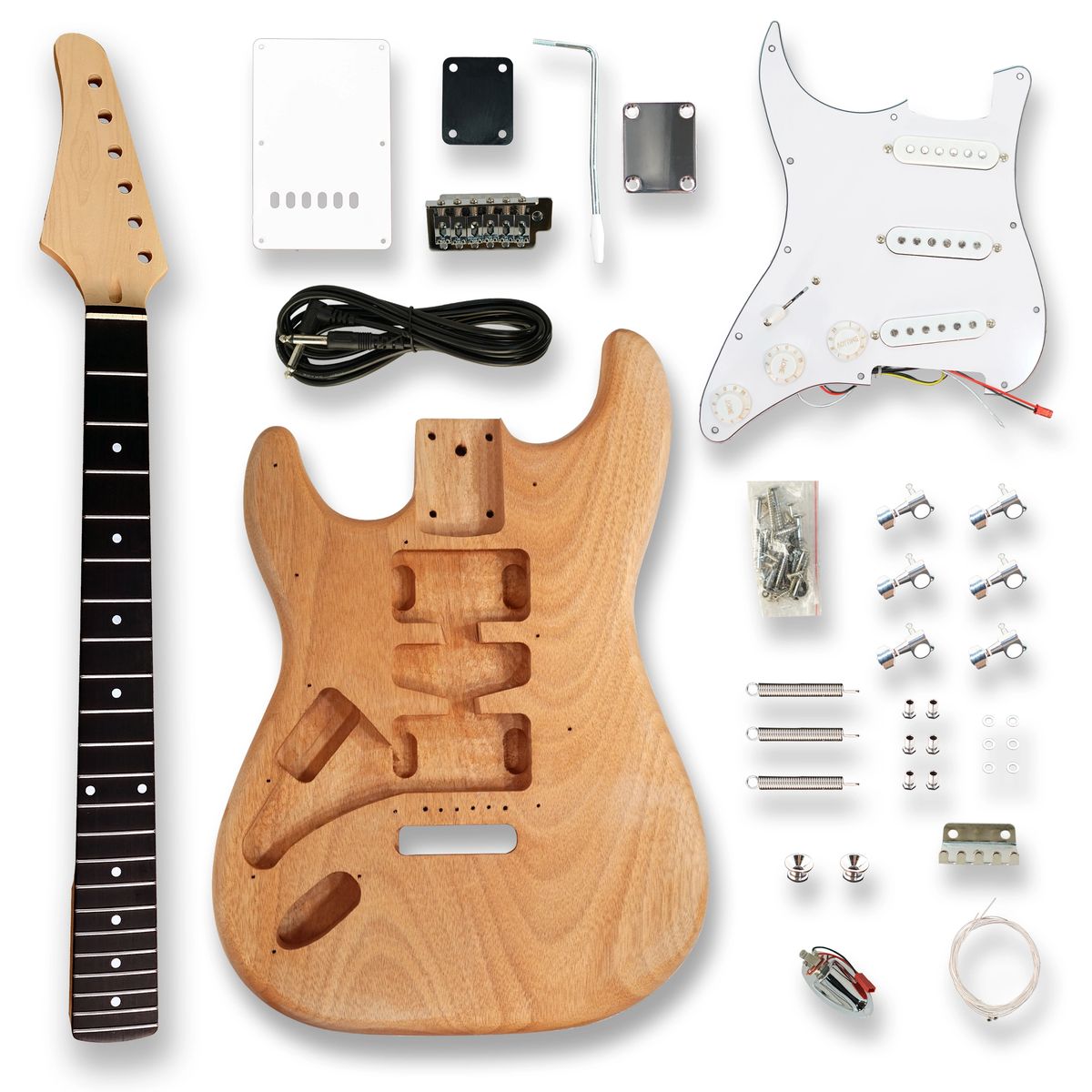 BexGears DIY Lefthanded Electric Guitar Kit ST Style Guitar Kits Beginner Kits okoume Body