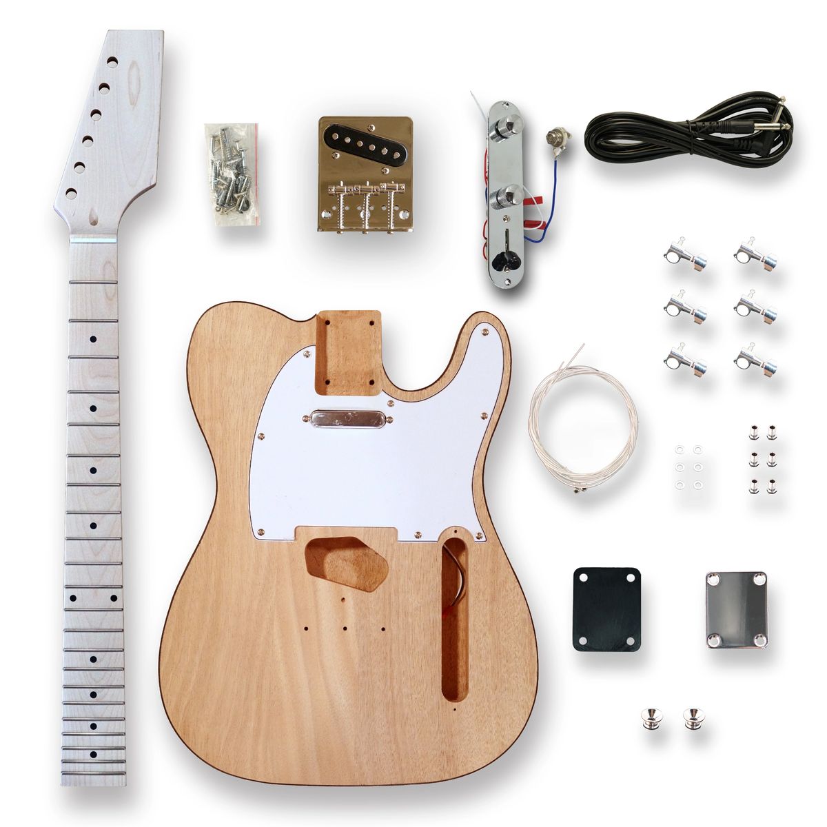 BexGears DIY Electric Guitar Kits for TL style Okoume wood Body maple