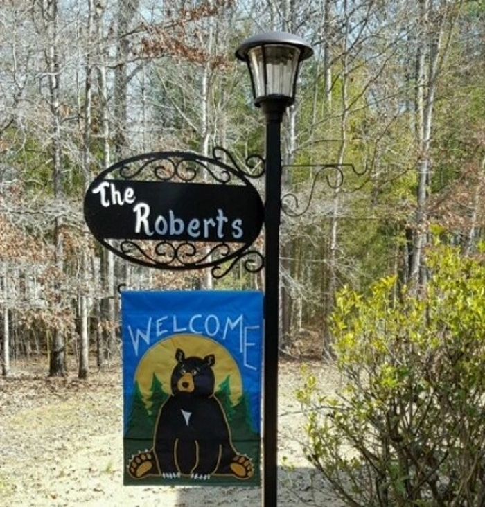 SOLAR LAMP POST WITH NAME PLATE