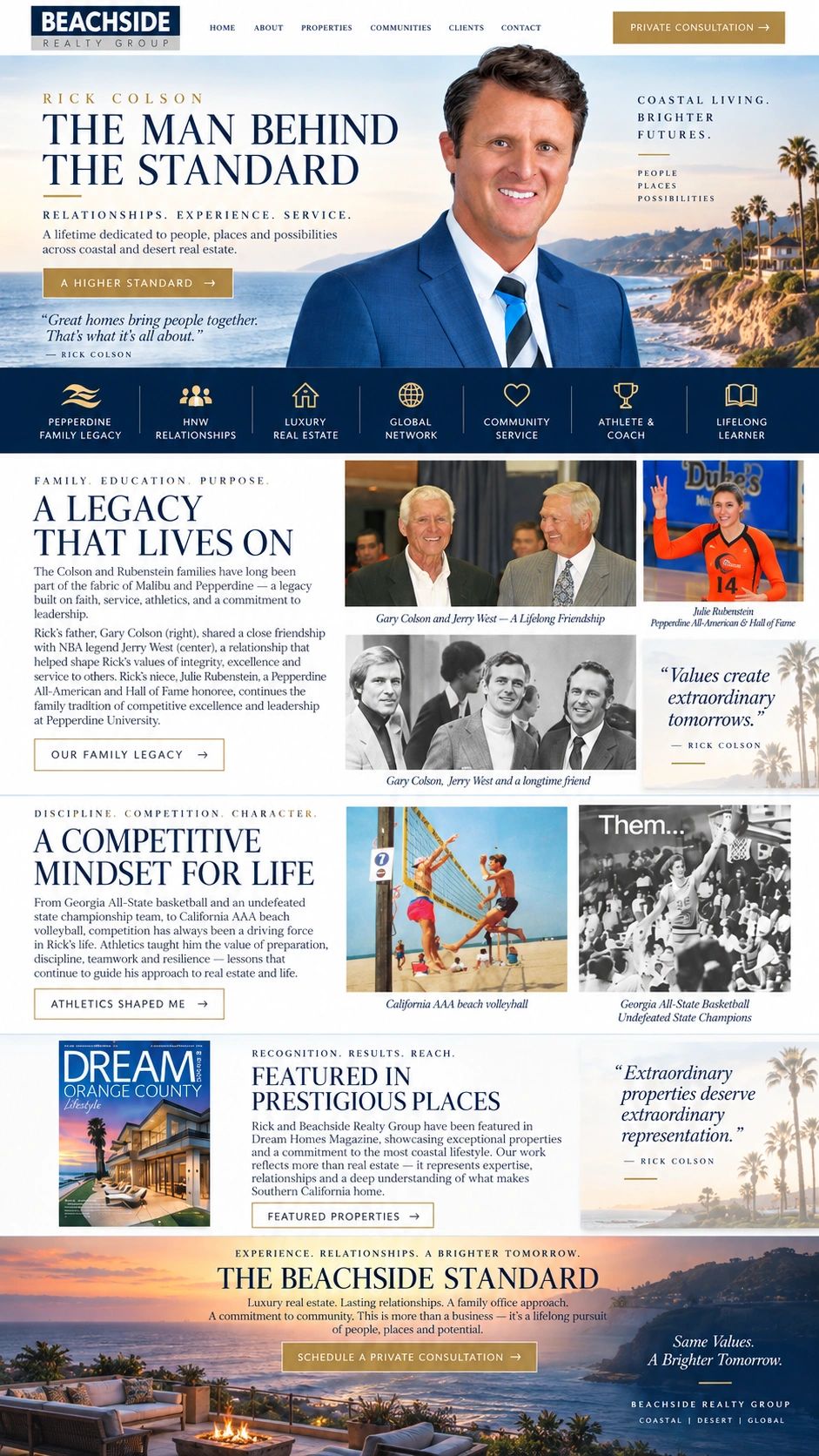 Real estate ad featuring Rick Colson and family legacy.