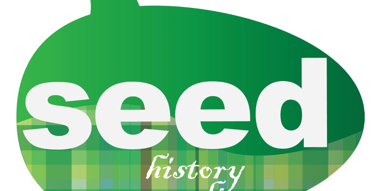A green logo with the word 'seed' and 'history' beneath it.