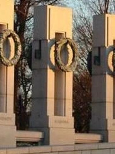 The Trigg County Veterans Memorial Park WW2 monument is a two-thirds scale version of the World War 