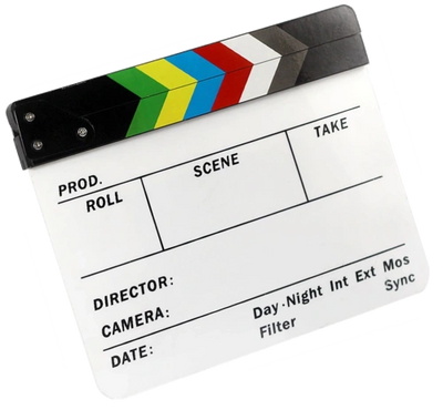 Clapper Board - Reclaimed Audio and Electronics can help with Prop Hire and Set decoration.