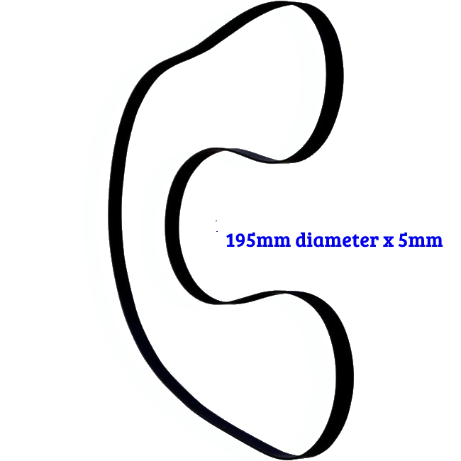 Turntable belt 195mm x 5mm x 0.5mm the most commonly used size