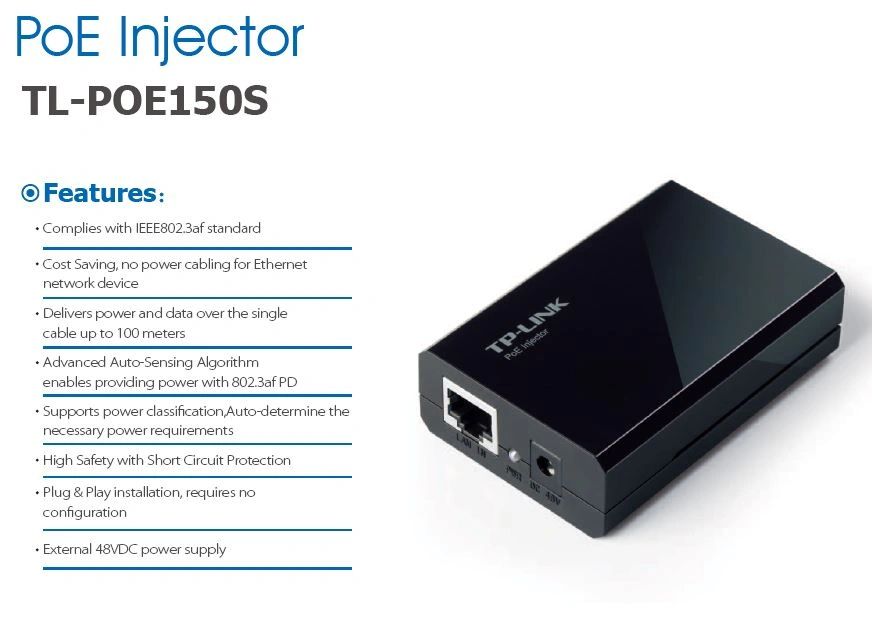 TP-LINK TL-POE150S PoE INJECTOR inject power to ethernet NEW Power Over ...