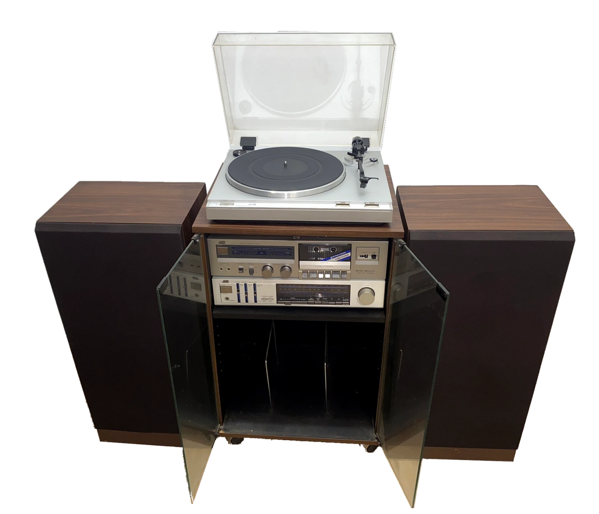 Complete JVC Component Silver HiFi system 1983 Turntable / Cassette