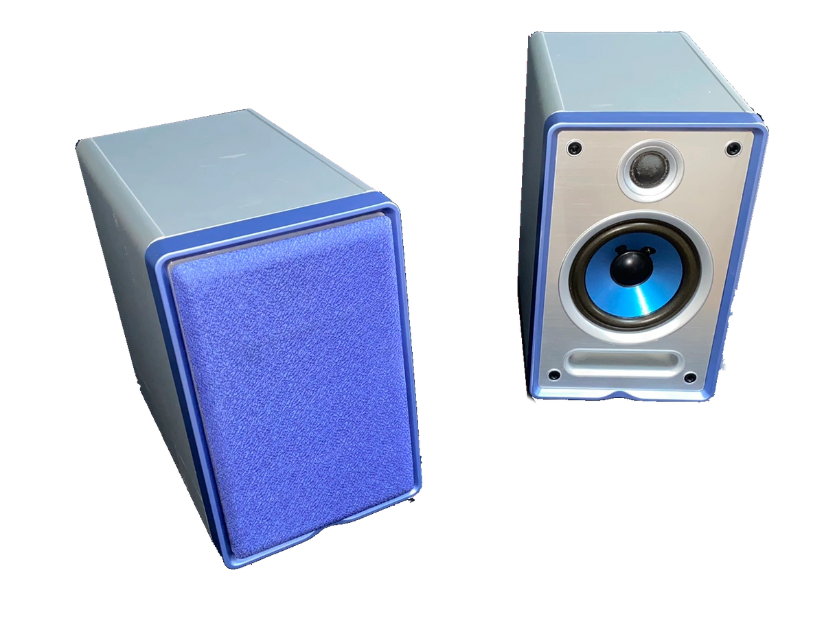 Kenwood Mini Bookshelf Speakers LSM52L Silver / Blue 4” 2 way c2000