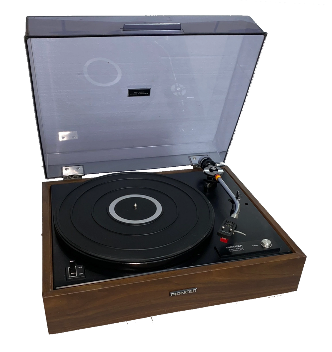 Pioneer SPL100 Belt Drive Turntable Timber plinth, tinted lid, semi