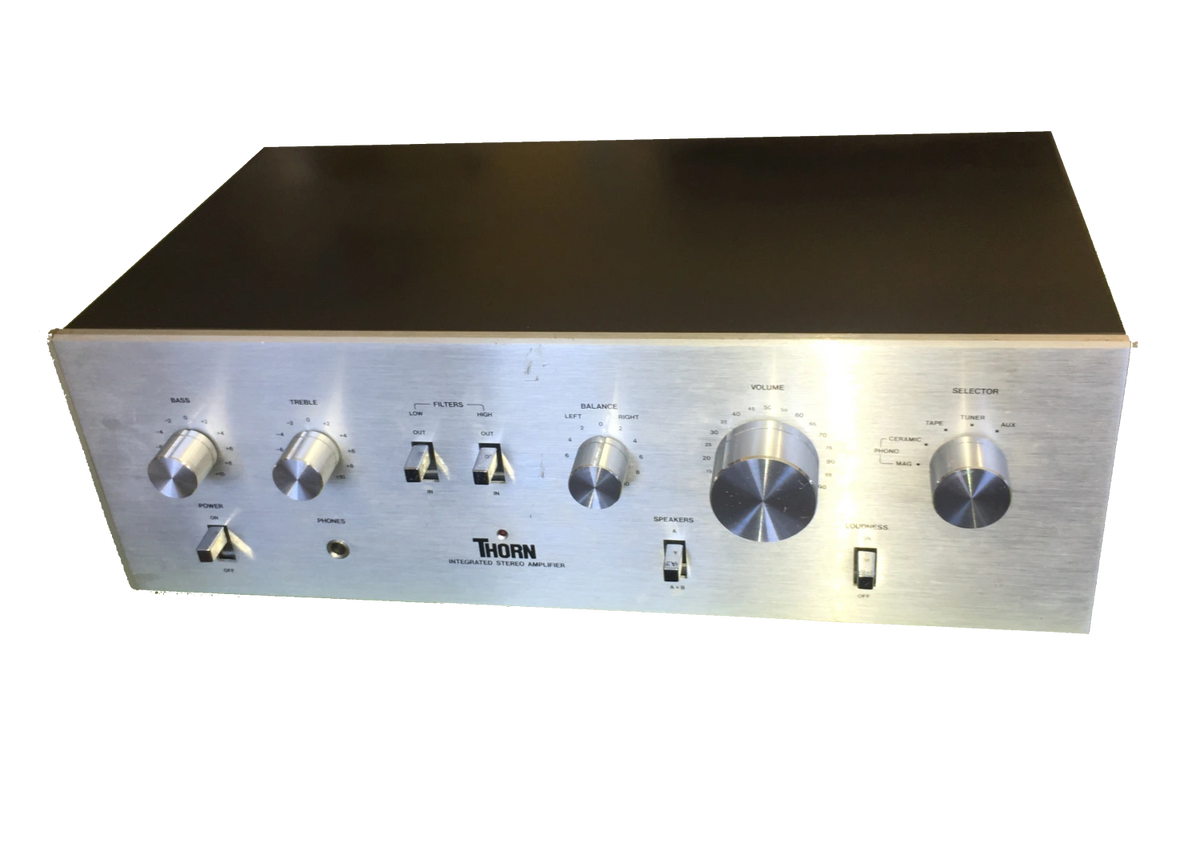 THORN 4044 2 X 20W HiFi Amplifier Silver Face Early 1970s thorn-4044-2-x-20w-hifi-amplifier-silver-face-early-1970s