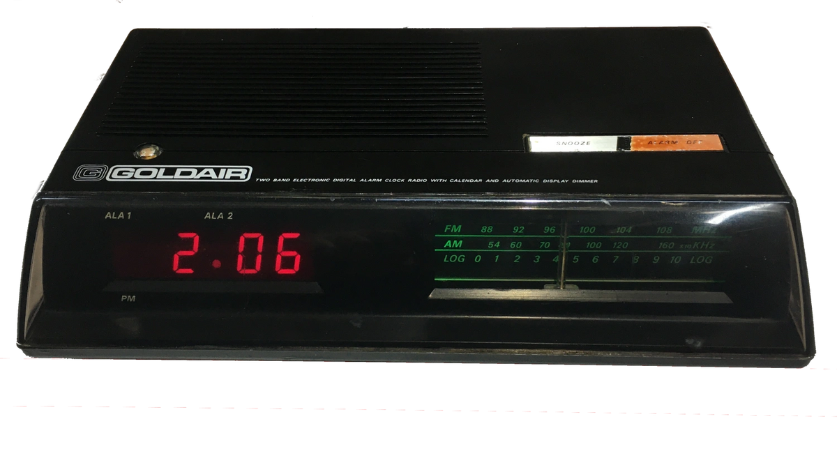 Goldair CR1 fully featured AM/FM Red LED radio with Calendar 80s?