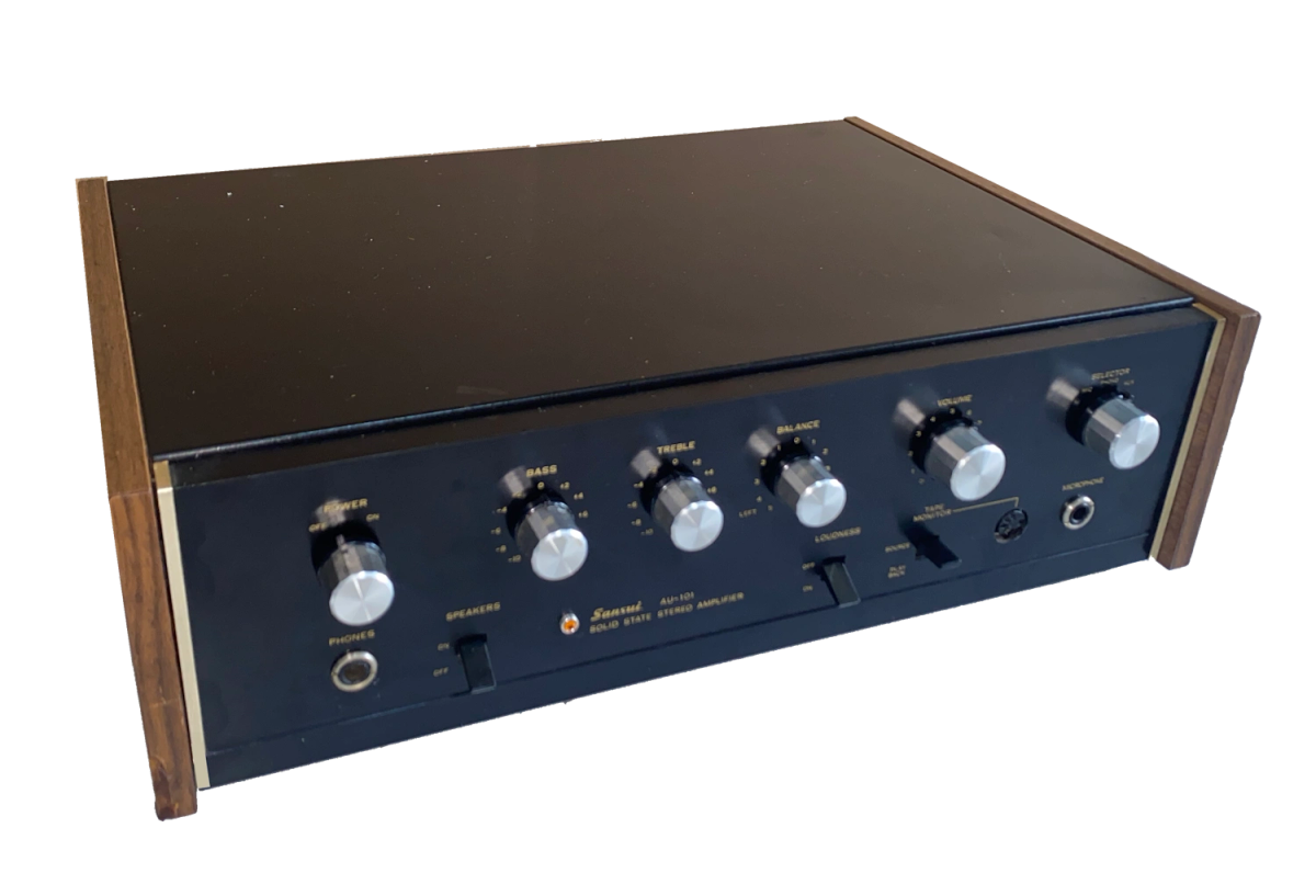 Sansui AU-101 2x15W>8 2x18W>4 Amplifier Black face timber sleeve 1973 AU101