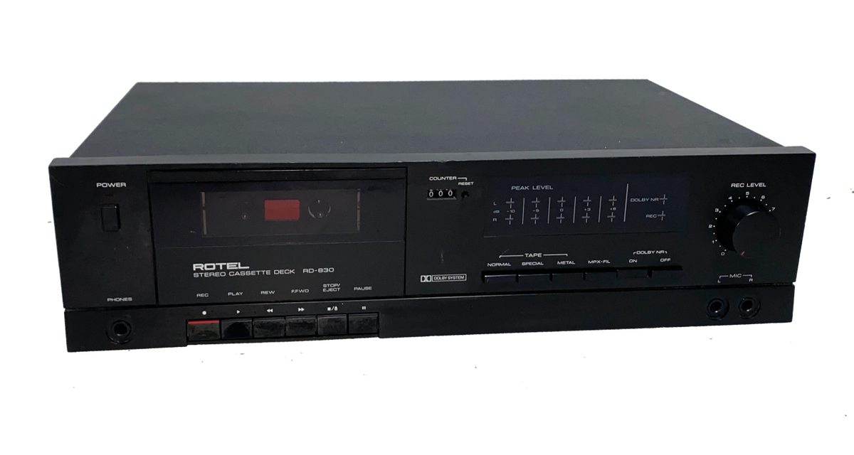 Rotel RD-830 Cassette Deck black 3 tape types DolbyB 1984 RD830