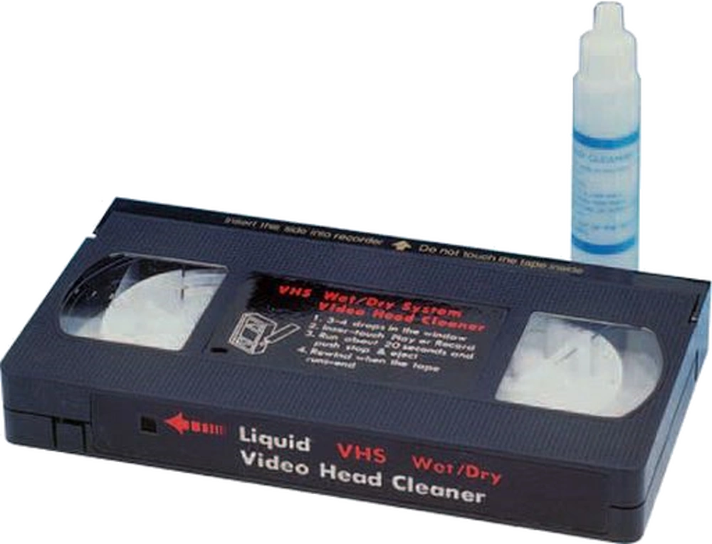 VHS VCR Head Cleaner Wet Head Cleaning Tape inc. fluid NEW