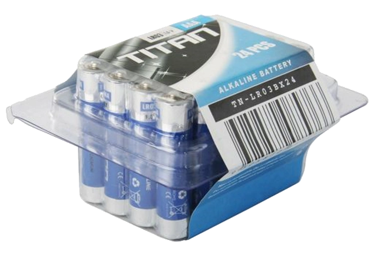 Bulk Pack 24 Titan Alkaline AAA / LR03 / U16 / UM4 / AM4 Batteries