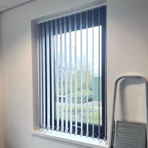 vertical blinds fitted to a business in there offices in royal leamington spa