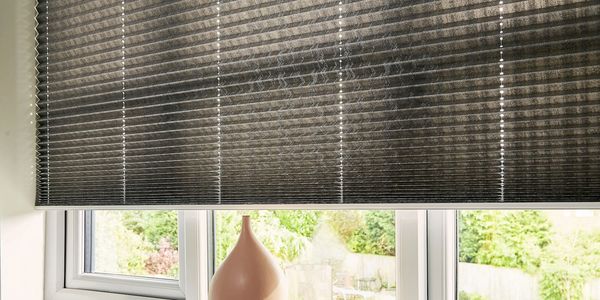 single pleated free hanging blinds fitted in a cottage in kenilworth