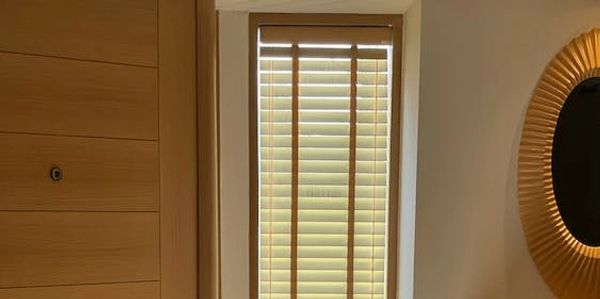 classic real wood blind with tapes fitted in Warwickshire 