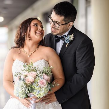 Bride and Groom on their Wedding Day