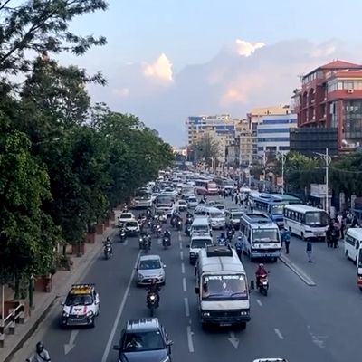 Busy Street in Nepal.