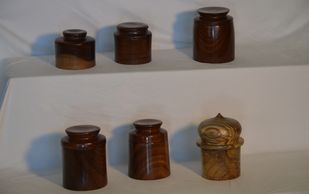 Music boxes - $80 each
Top row:  1947 3 1/2 x 3" rosewood "You Are My Sunshine"
1952 3 x 3" rosewood