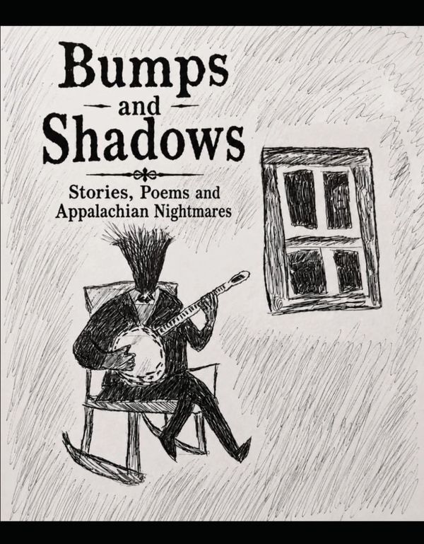 Book cover with eerie black-and-white drawing and title.