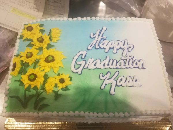Sunflower graduation cake