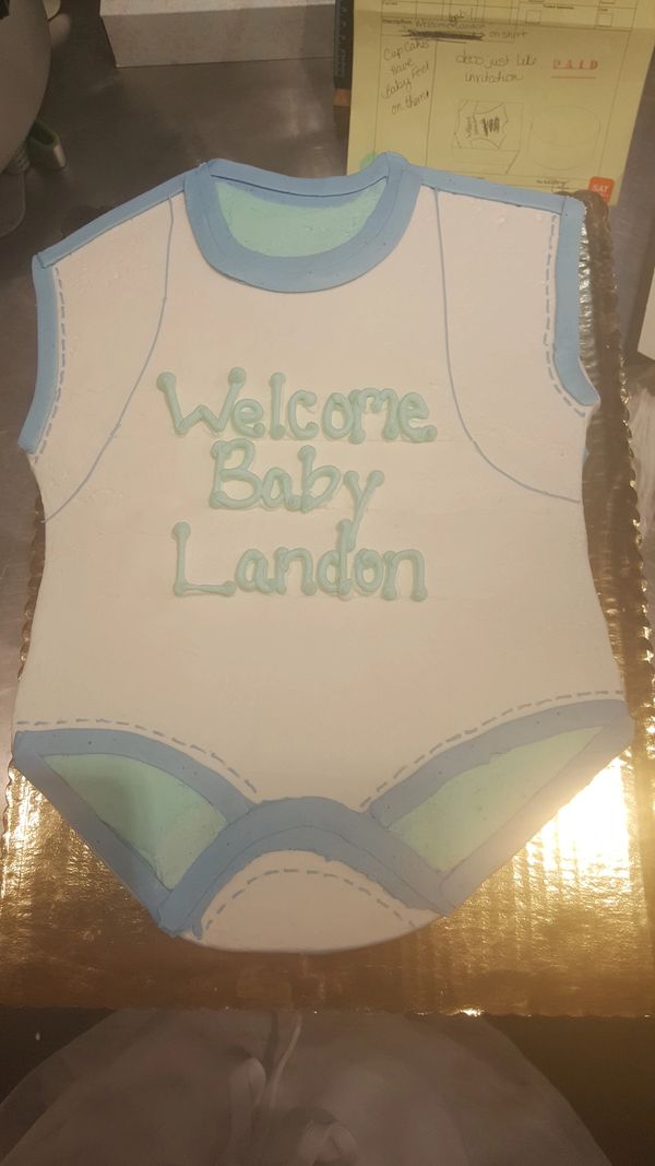 Onesie baby shower cake