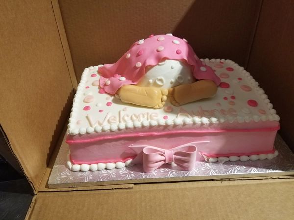 Baby butt baby shower cake