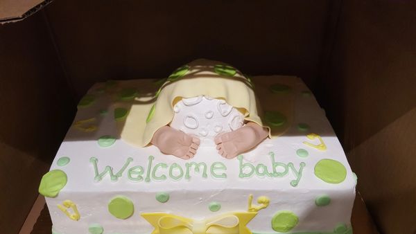 Baby butt baby shower cake