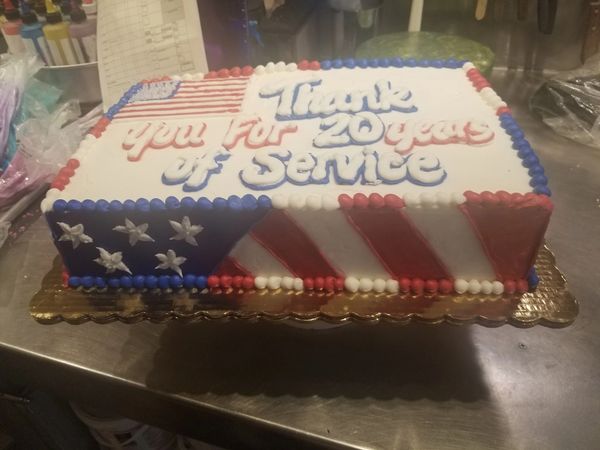 Service retirement cake