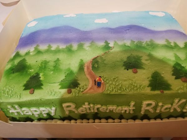 Hiking retirement cake