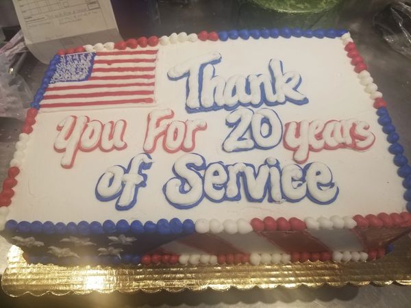 Service retirement cake