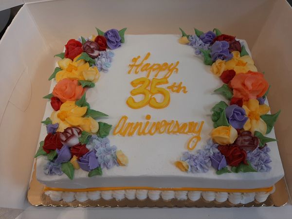 Flower anniversary cake