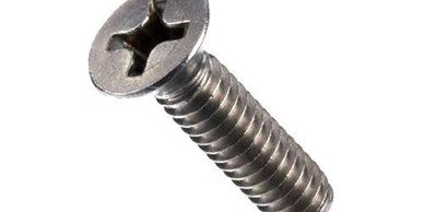 Close-up of a metallic Phillips head screw.