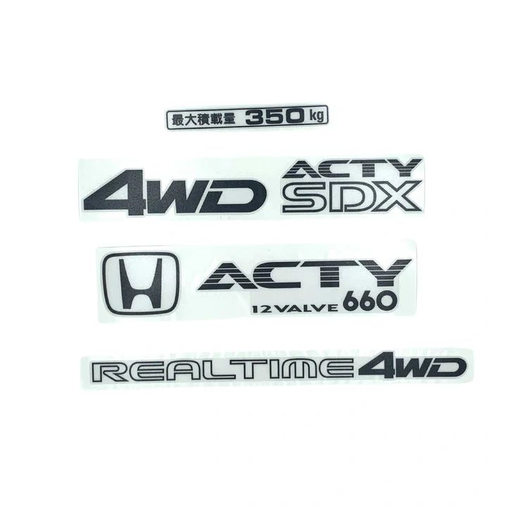 4WD ACTY SDX DECAL PACKAGE - HONDA ACTY TRUCK HA3, HA4 MODELS (1990-1999) - OEM GREY, WHITE & RED - PREMIUM QUALITY MINI TRUCK GRAPHICS                           SHOP NOW AT OIWAGARAGE.CO                                                                                                       CLICK PHOTO