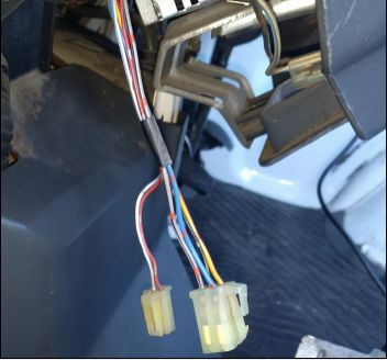 large connector's yellow with red stripe wire is switched 12v, black is ground, the blue is left speaker +, gray with black stripe is left speaker -. The small connector's white wire with blue stripe is unswitched 12v and the red with black strip is 12v instrument panel lights. My 91 ACTY HA4 did not have the right door speaker wires present. If your ACTY has a 6 conductor radio plug then the small 2 conductor plug will have your right door speaker wires (red and brown) - PHOTO AND INFO FROM ROBROBINETTE.COM