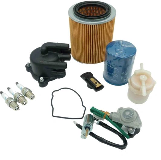 TUNE UP KIT - 13 PIECE - DISTRIBUTOR CAP, ROTOR, GASKET, SPARK PLUG WIRES, PLUGS, AIR FILTER, FUEL FILTER, AIR SOLENOID, FUEL SOLENOID, IGNITION MODULE - HONDA ACTY TRUCK HA3, HA4 MODELS - 1990-1999