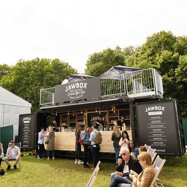 bar container conversion with roof terrace