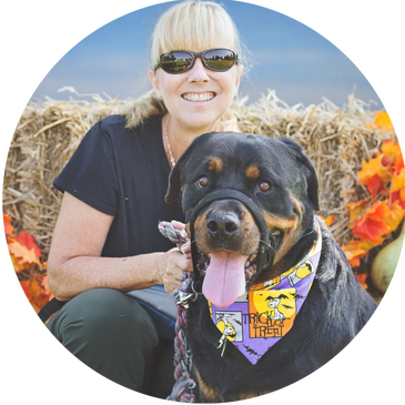 Barbara Link and Thor, of New River Valley Pet Sitting & Farm Services at Festival of the Dog in Blacksburg, VA