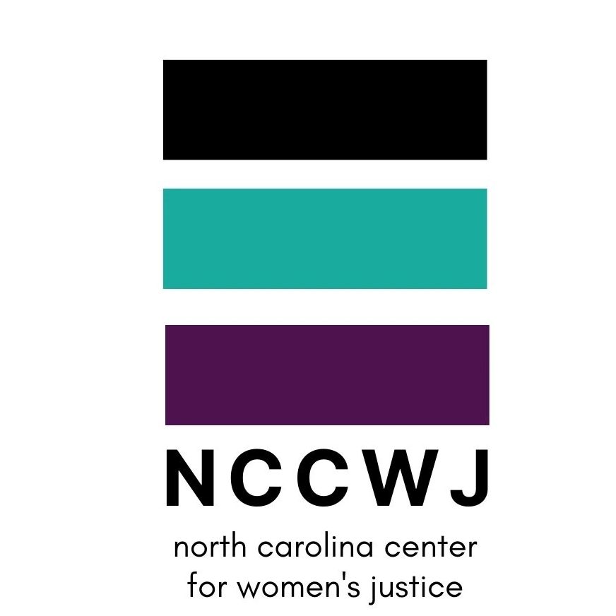 Image of NCCWJ logo, which is a rectangle of horizontal black, teal & purple rectangles 