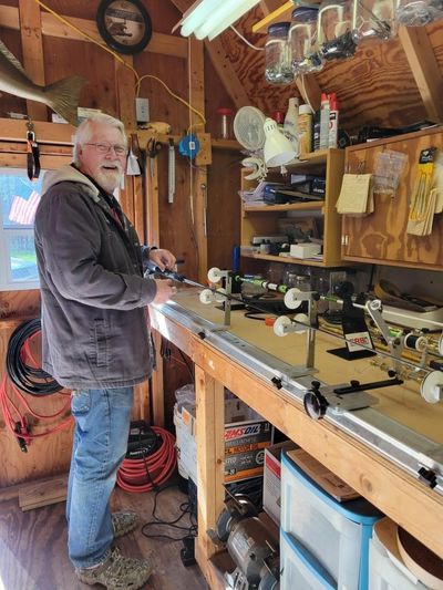 Michael Culp in the workshop at Michael's Custom Rods.