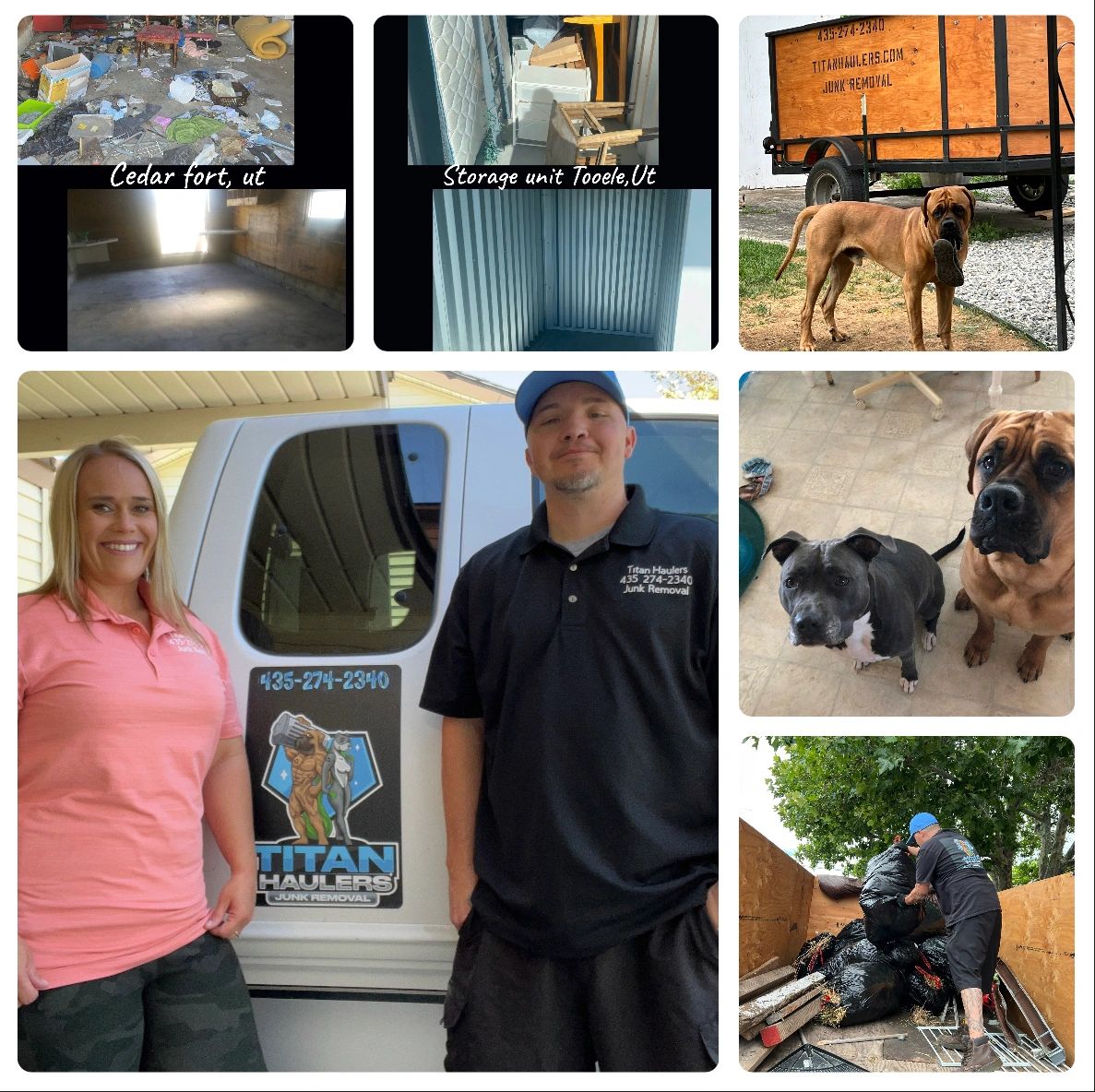 Picture of our team and some of our previous jobs