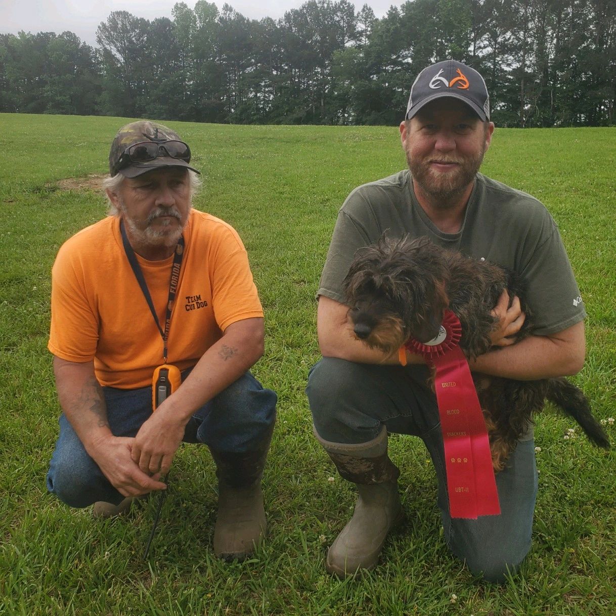John and Kenny with a Seckel they trained and passed a UBT 2 test.