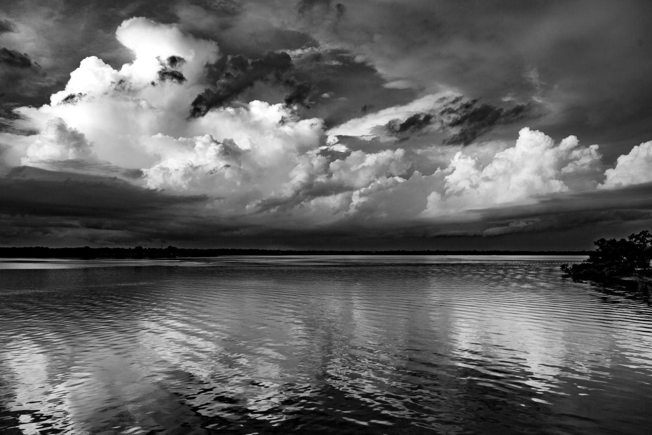 Sunset black and white