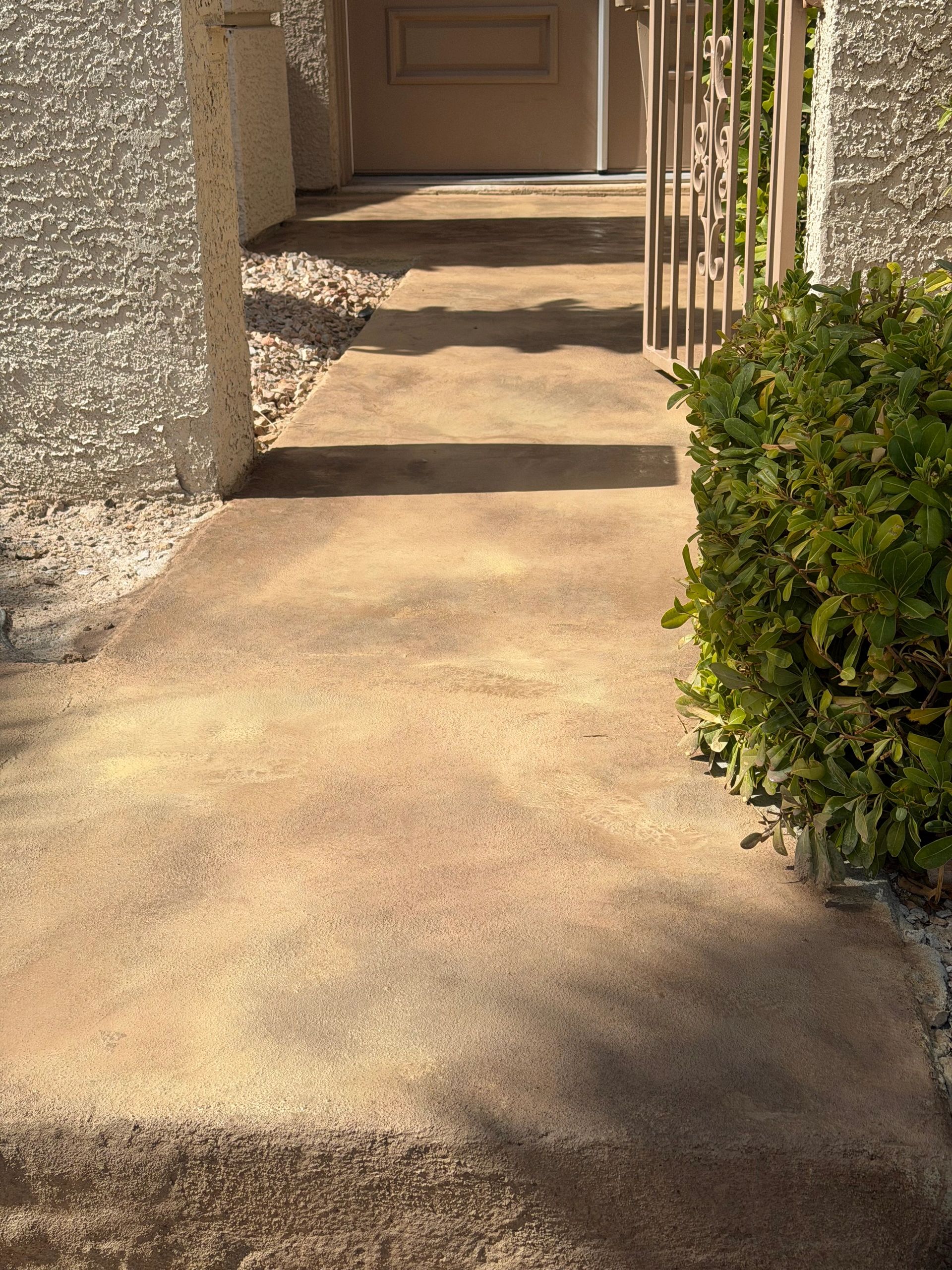 Concrete Walkway Staining and Sealing.   Concrete Skim Coat   