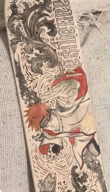 Intricate Naruto-themed artwork with detailed swirling patterns and character design.