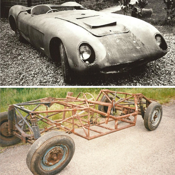 OUD 487 when found in 1983 by Mr R G Mould --- OUD 487 space frame as owned by George Luck
