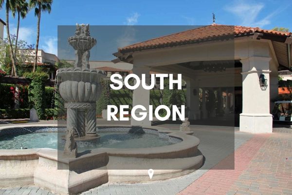 Fountain and building in South Region.