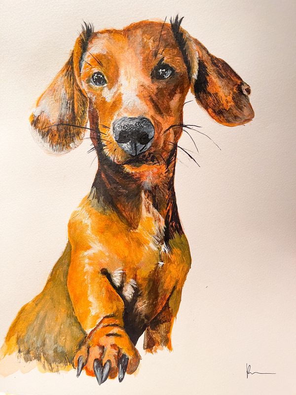 A3 watercolour dog portrait