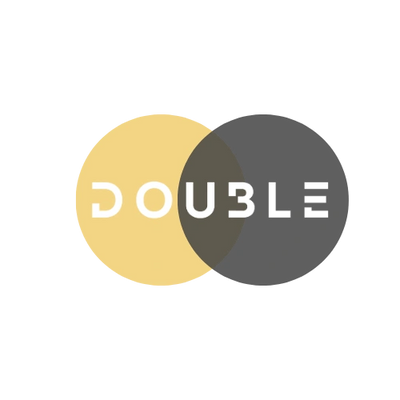 Logo with two overlapping circles and the word 'DOUBLE' in the center.